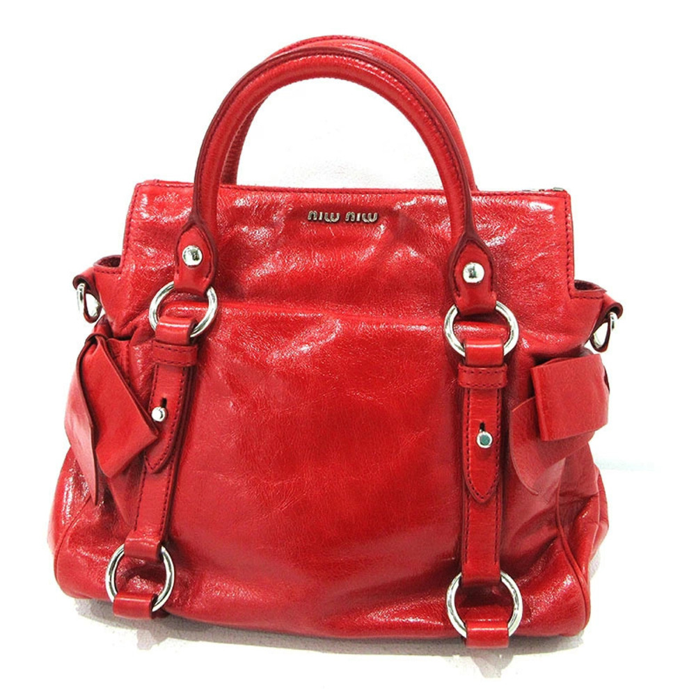 Miu Miu Vitello Lux Bag Shoulder Red
